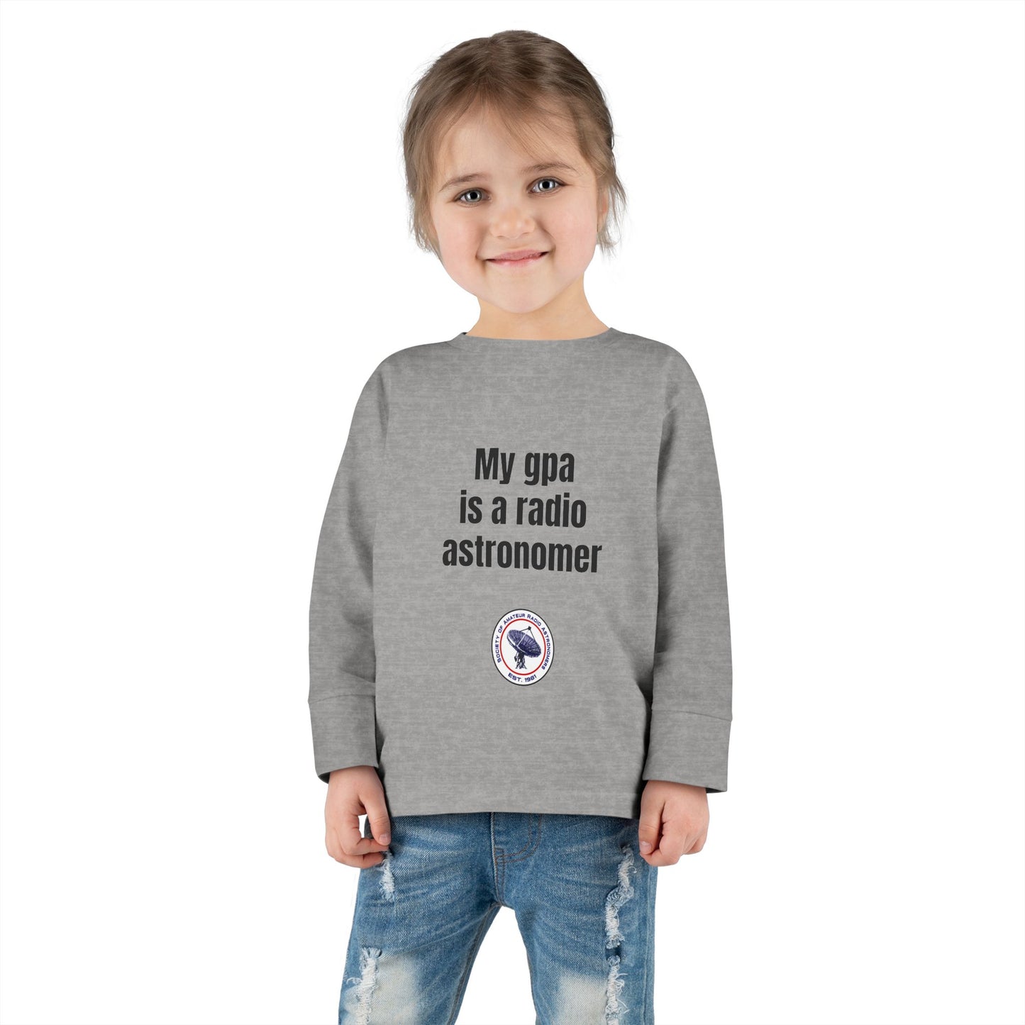 Toddler Long Sleeve Tee - 'My gpa is a radio astronomer'