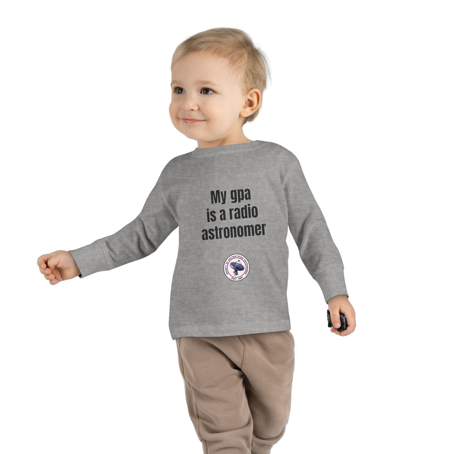 Toddler Long Sleeve Tee - 'My gpa is a radio astronomer'