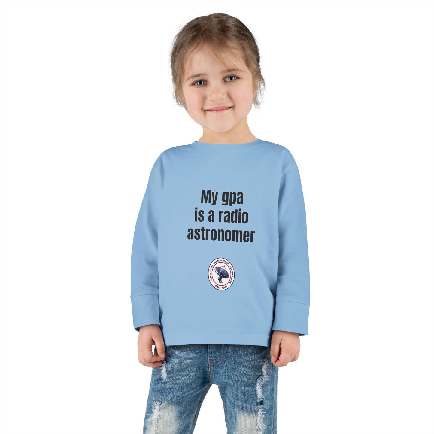 Toddler Long Sleeve Tee - 'My gpa is a radio astronomer'