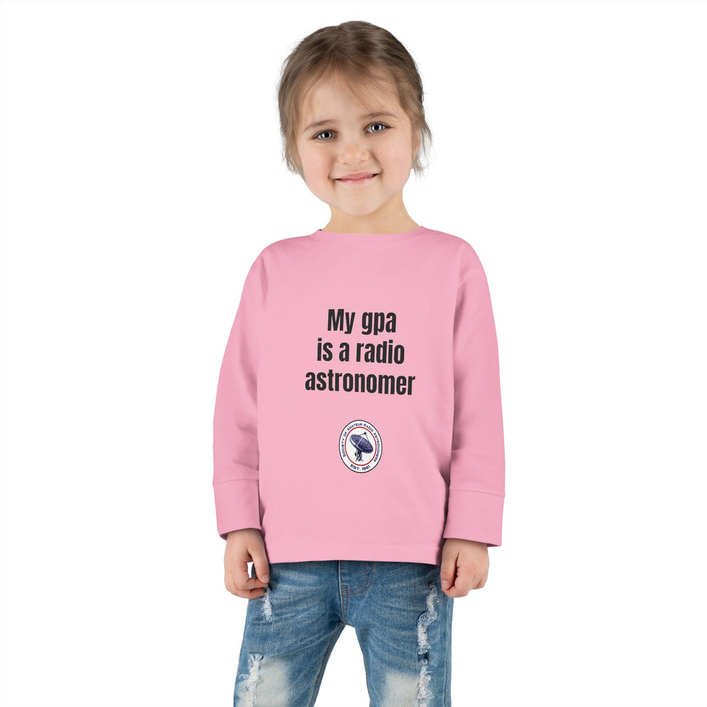 Toddler Long Sleeve Tee - 'My gpa is a radio astronomer'