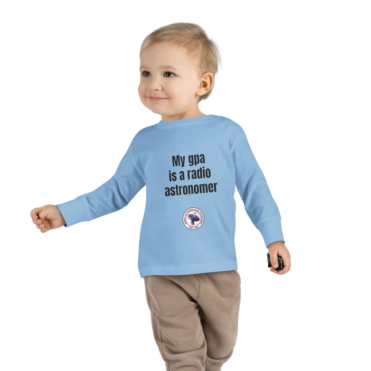 Toddler Long Sleeve Tee - 'My gpa is a radio astronomer'
