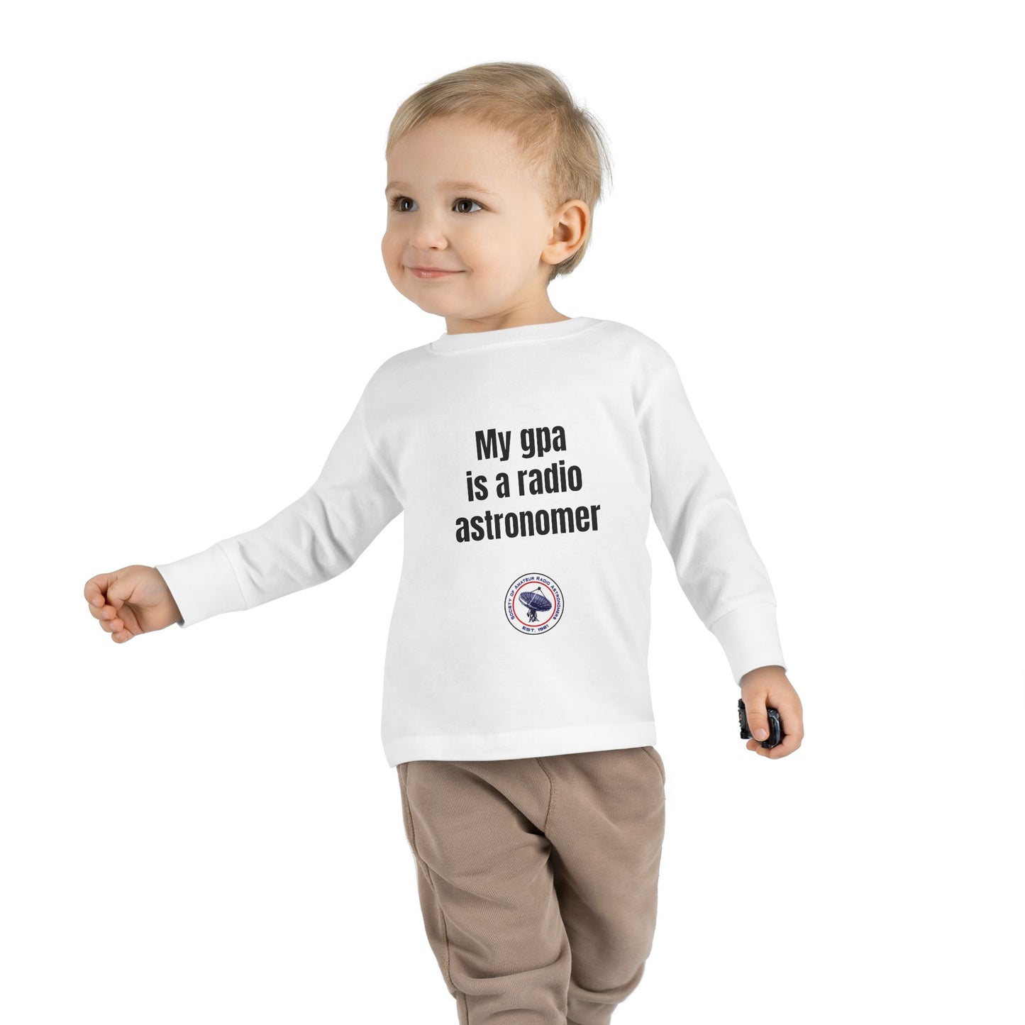 Toddler Long Sleeve Tee - 'My gpa is a radio astronomer'