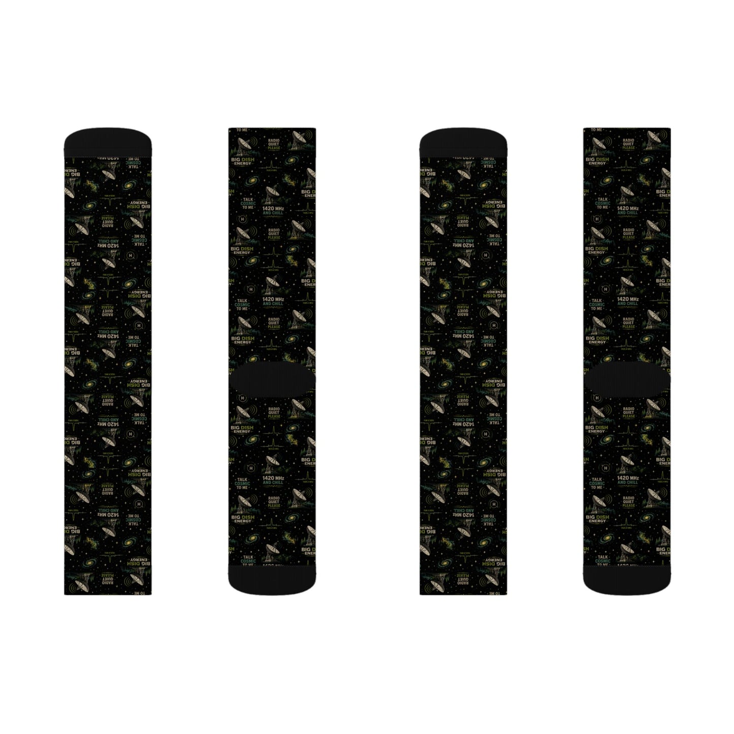 Black Camo Sublimation Socks — Military-Inspired Patterned Crew Socks