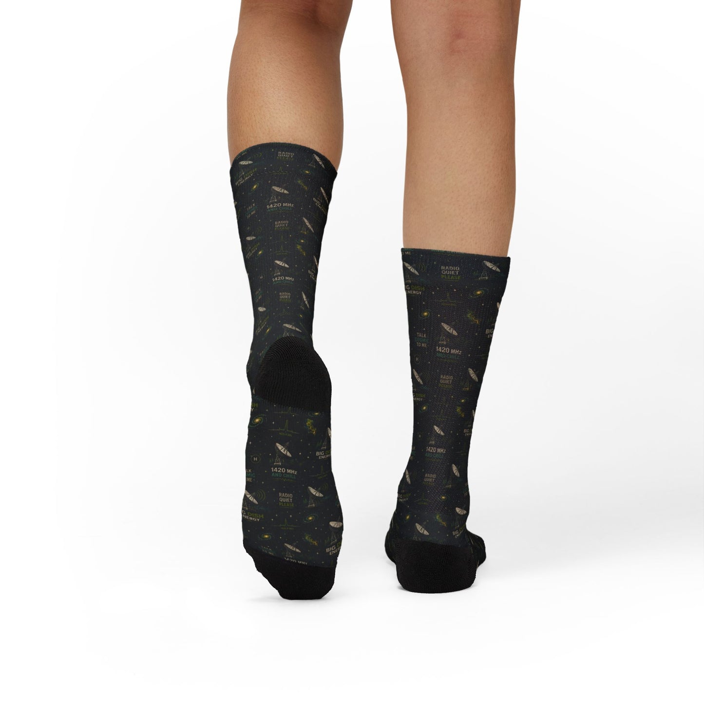 Black Camo Sublimation Socks — Military-Inspired Patterned Crew Socks