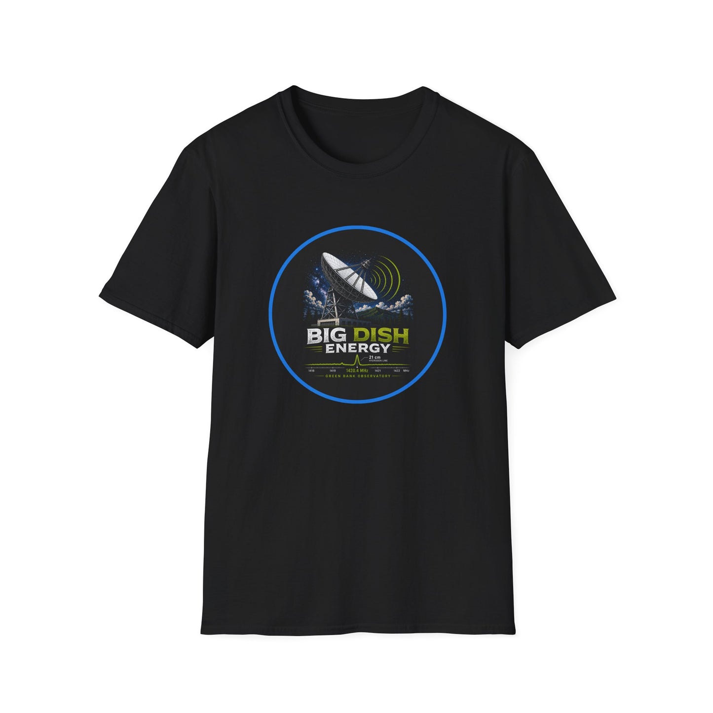 Big Dish Energy T-Shirt — Satellite Radio Astronomy Graphic Tee