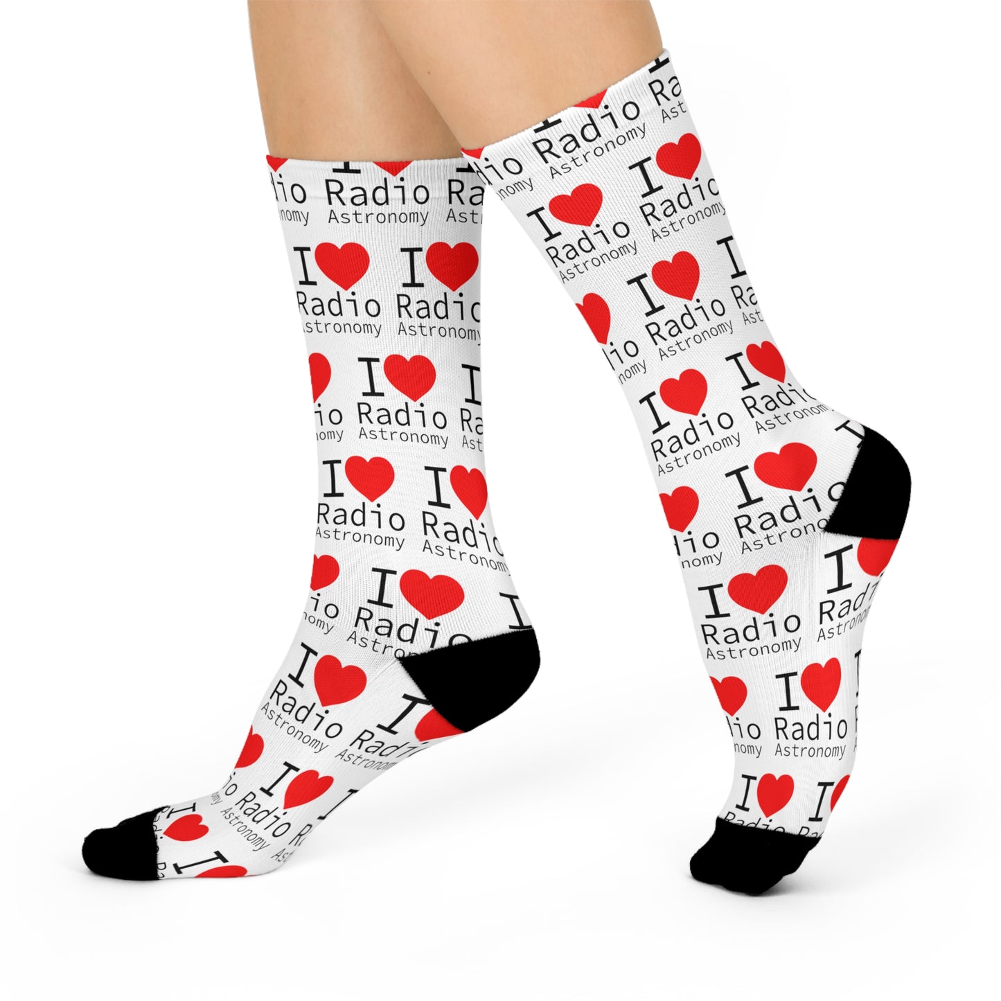 I Love Radio Astronomy Cushioned Crew Socks